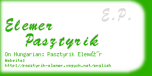 elemer pasztyrik business card